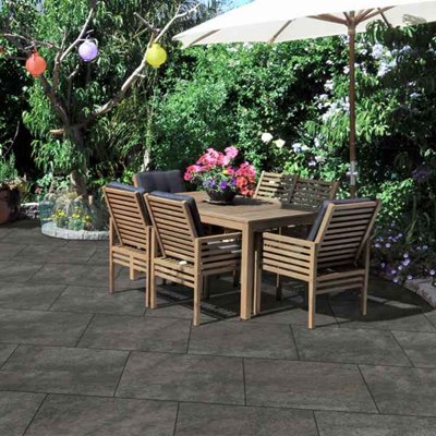  AlpIni Quarzo 900 x 600mm Nero Pack of 48