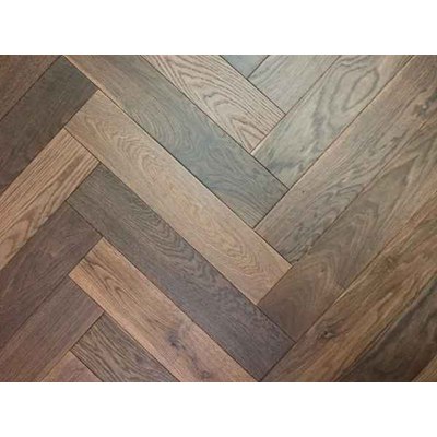 14mm Herringbone Dark Smoked Oak  [ Real Wood Engineered Floor ]