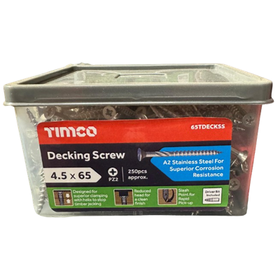 4.5 x 65mm Stainless Steel Screws for Hardwood Decking