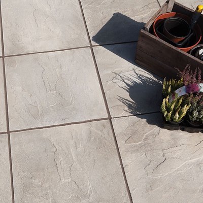 450mm x 450mm x 32mm Riven Utility Paving Grey/Natural